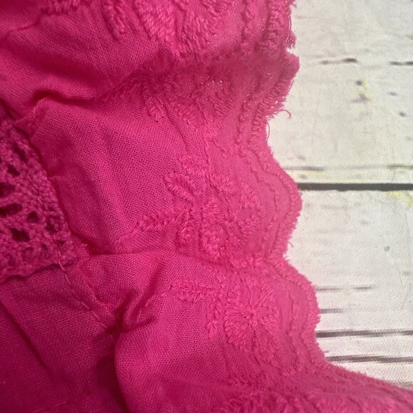 Jennifer & Grace Women 1x Pink Flutter Sleeve Blouse Embroidered High Ne… - Picture 5 of 14